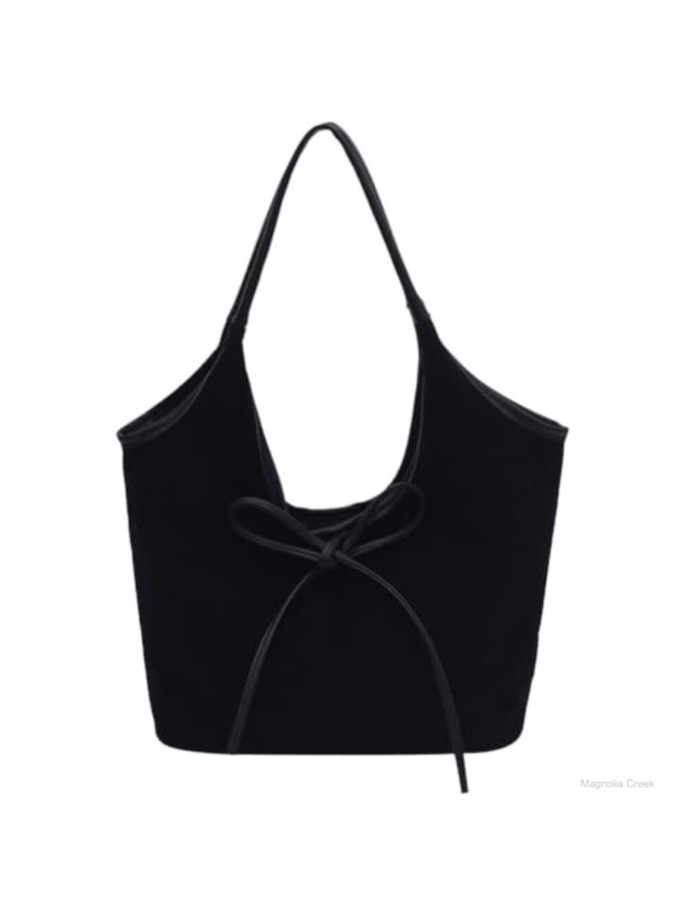 Faux Suede Tote Bag Hobo Handbag with Bow Cross Lock
